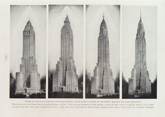 Stages in the design for the Chrysler building