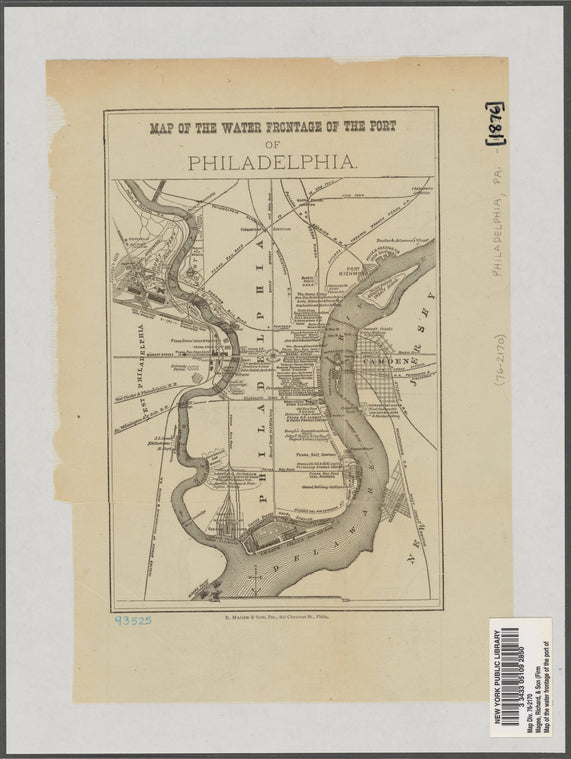 Map of the water frontage of the port of Philadelphia