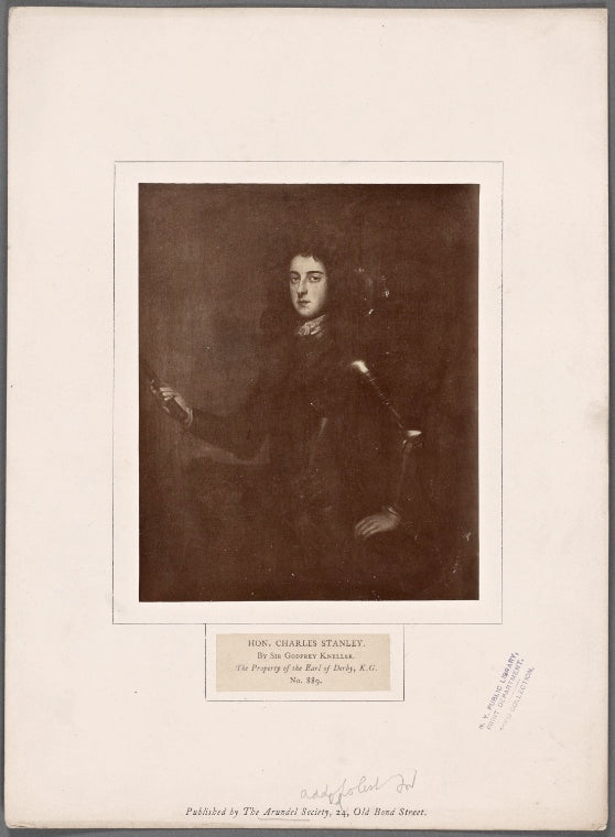 Hon. Charles Stanley. By Sir Godfrey Kneller. The property of the Earl of Derby, K.G. No. 889.