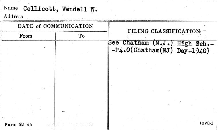 Collicott, Wendell W.