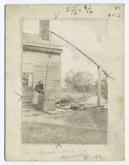 Drawing Water on a Old-time farm.