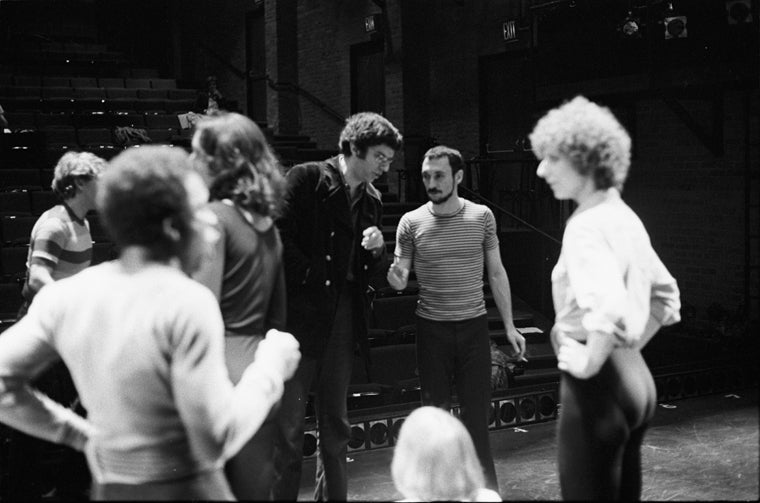 Michael Bennett and Marvin Hamlisch during rehearsals of A Chorus Line.