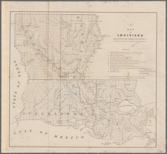 Map of Louisiana : representing the several land districts