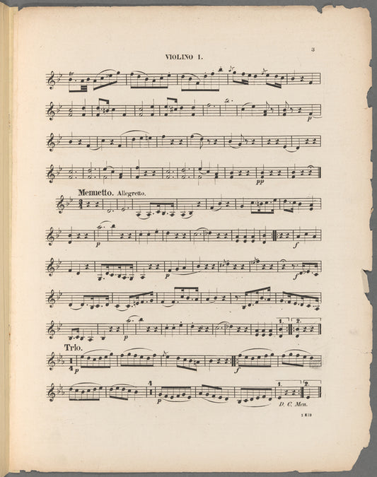 Leichtes Trio : für zwei Violinen und Violoncell, Köchel No. 266 : nachgelassenes Werk