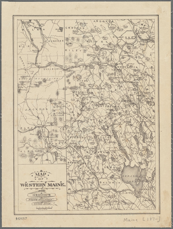 Map of Western Maine: for Osgood's White-mountain guide book