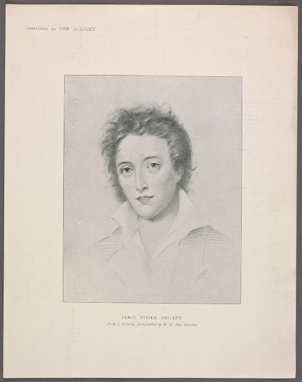 Percy Bysshe Shelley. From a drawing photographed by H.H. Hay Cameron.