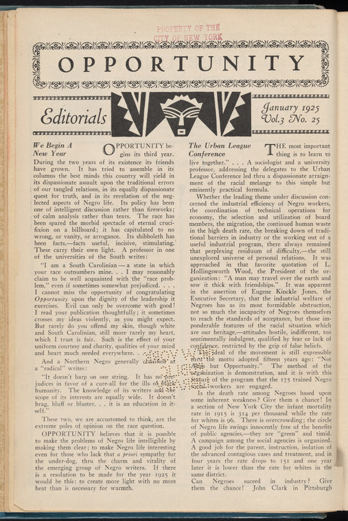 Opportunity: journal of Negro life