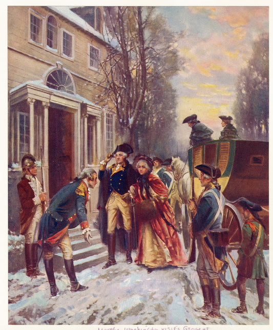 Martha Washington visits George at headquarters, Morristown