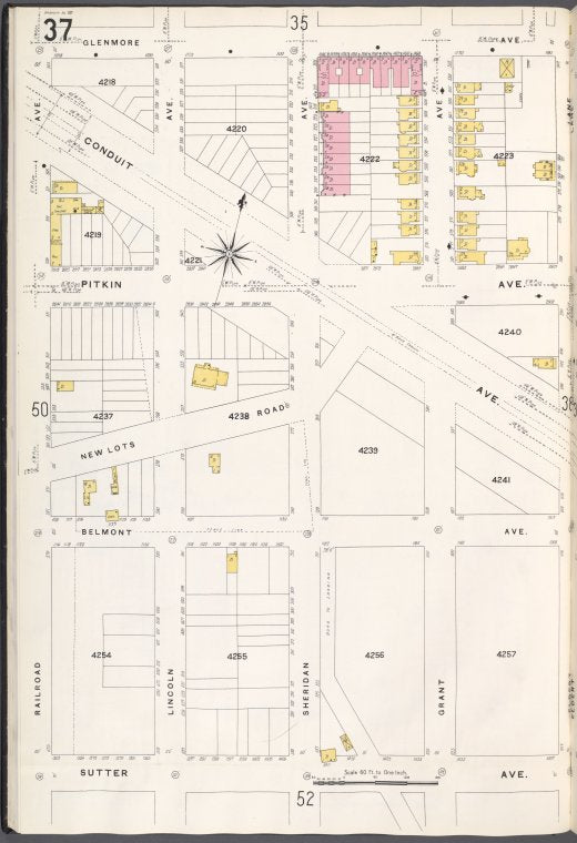 Brooklyn V. 8, Plate No. 37 [Map bounded by Glenmore Ave., Eldert Lane, Sutter Ave., Railroad Ave.]