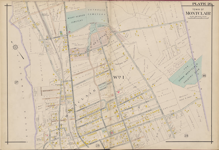 Essex County, V. 3, Double Page Plate No. 26 [Map of town of Montclair]