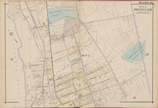Essex County, V. 3, Double Page Plate No. 26 [Map of town of Montclair]