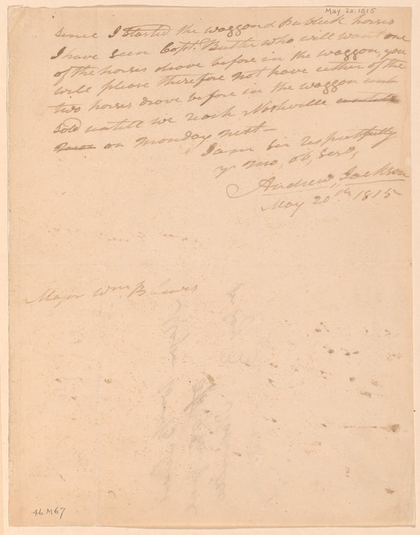 Andrew Jackson to William B. Lewis