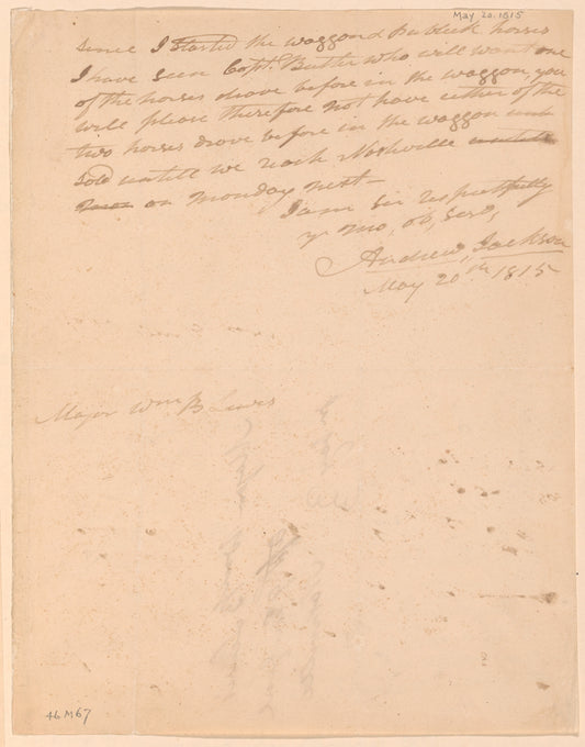 Andrew Jackson to William B. Lewis