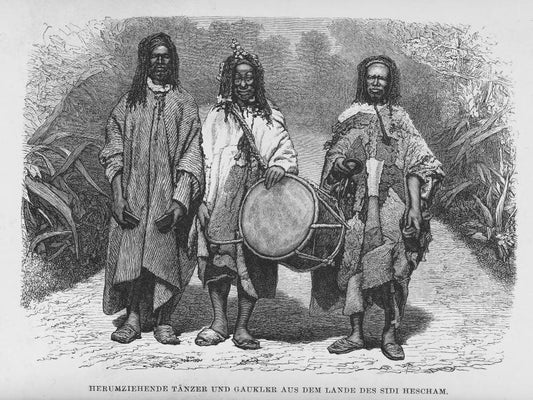 Herumziehende tänzer und gaukler aus dem lande des sidi hescham.