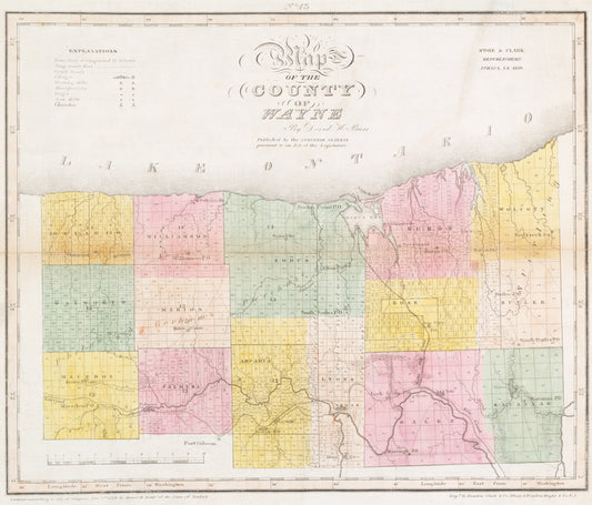 Map of the county of Wayne