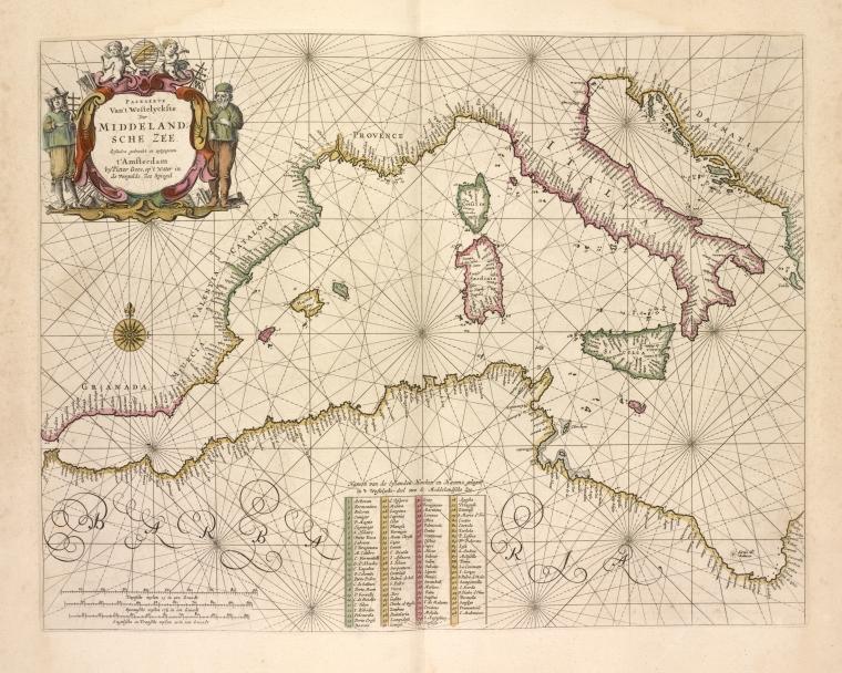 Paskaerte van't westelijckste der Middelandsche Zee.