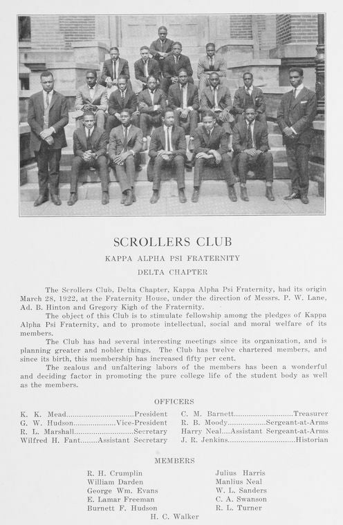 Scrollers Club; Kappa Alpha PSI Fraternity