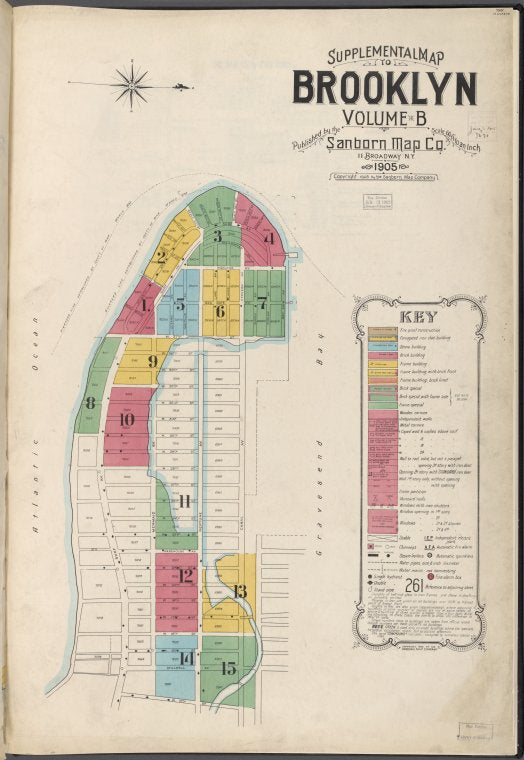 Supplemental Map Brooklyn Volume B. Published by the Sanborn Map Co., 11 Broadway NY. 1905