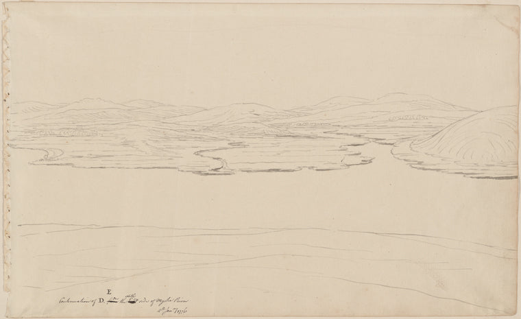 E. Continuation of D, on the North side of Mystick River. 4th Janry 1776