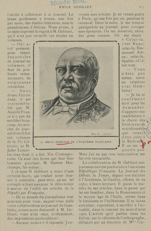 Emile Gebhart.