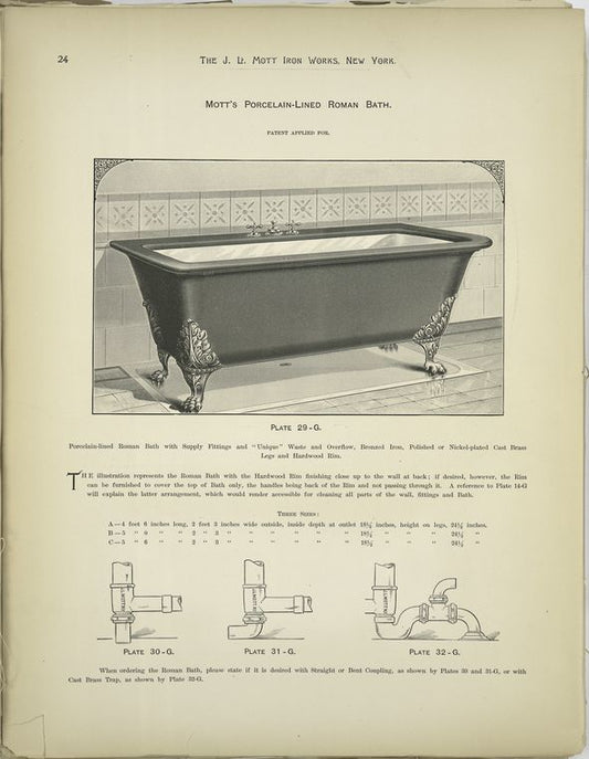 Mott's Porcelain-Lined Roman Bath.