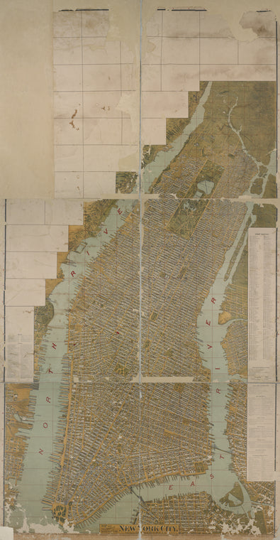 Map of the borough of Manhattan, New York City.