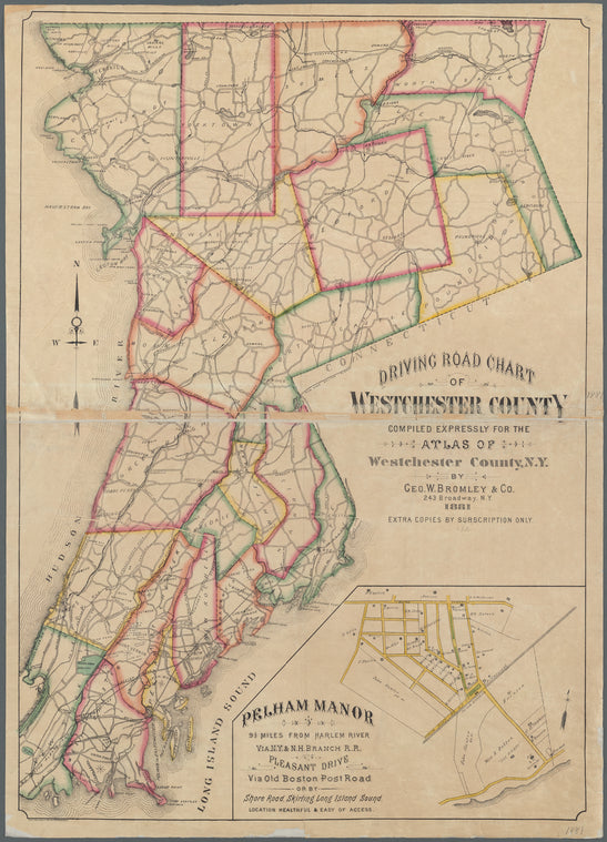 Driving road chart of Westchester County: compiled expressly for the Atlas of Westchester County, N.Y.