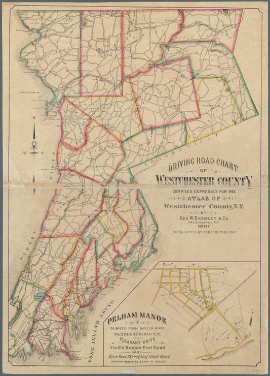 Driving road chart of Westchester County: compiled expressly for the Atlas of Westchester County, N.Y.