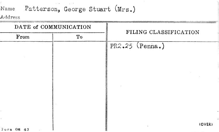 Patterson, George Stuart (Mrs.)