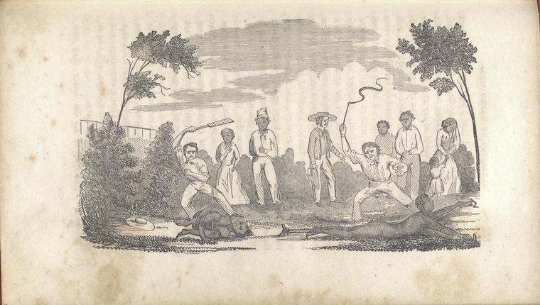Slaves being whipped with paddle and whip