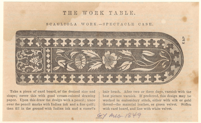 The work table: Scagliola work -- spectacle case