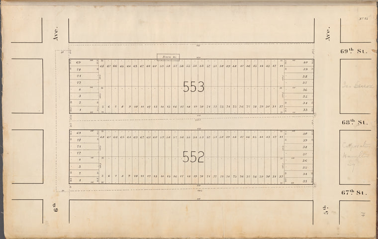 Central Park Planning Map No. 15: Bounded by 69th Street, 5th Avenue, 67th Street and 6th Avenue