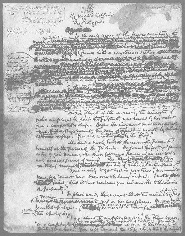 Iris. Incomplete holograph copy of story. Pages 1-5 in Collins' hand 1887 May