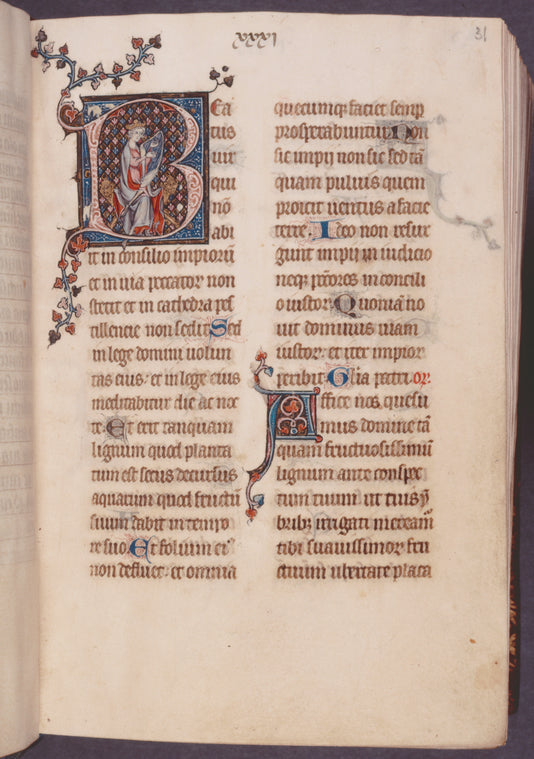Psalm 1, David playing Harp.