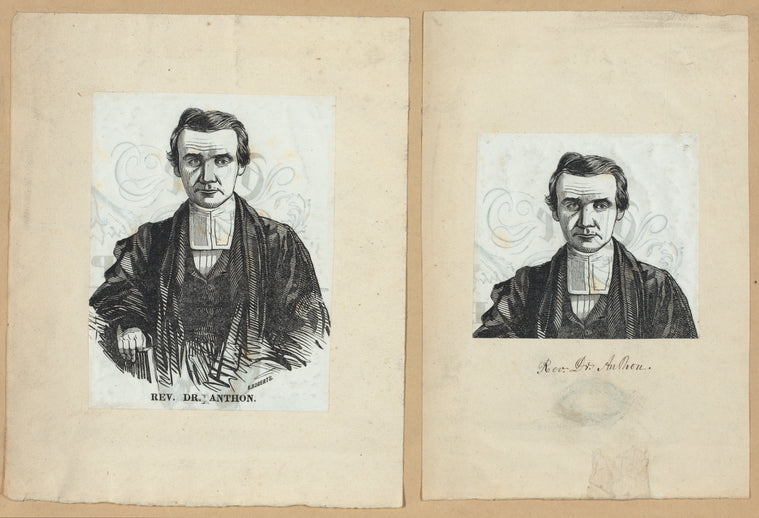 Rev. Dr. Anthon [a sheet with two portraits].