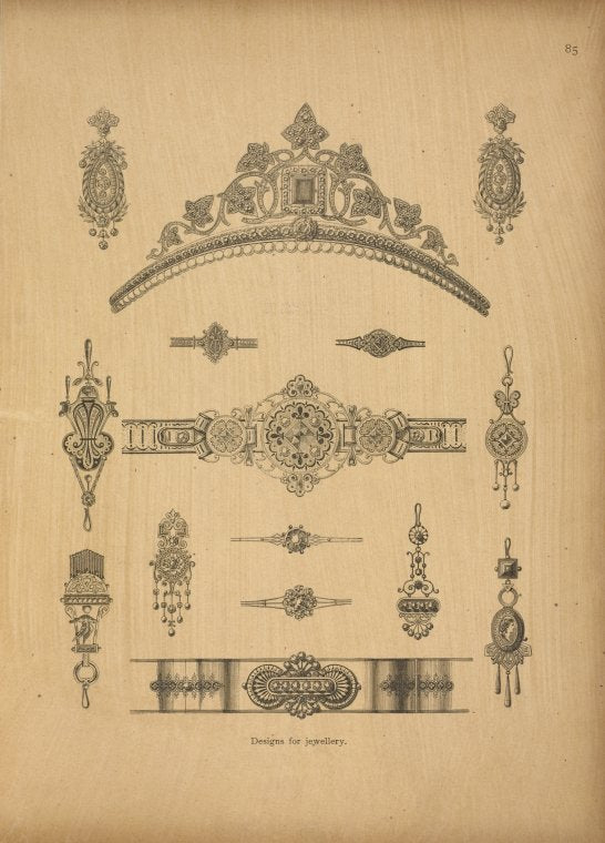 Designs for jewellery.