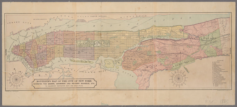 Monteith's map of the City of New York : showing the wards, grammar and primary schools, etc. / to accompany Monteith's boys' and girls' atlas