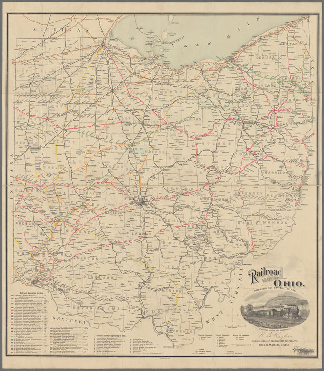 Railroad map of Ohio