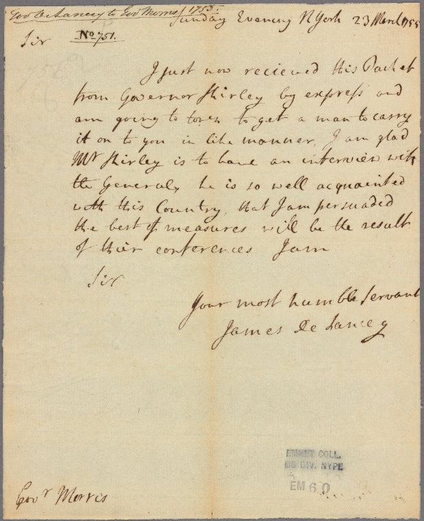 Letter to Robert H. Morris, Governor of Pennsylvania