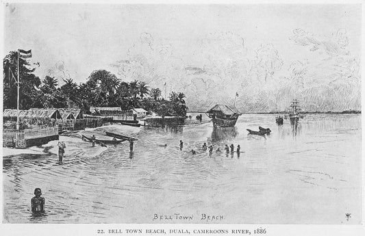 Bell Town beach, Duala, Cameroons River, 1886.