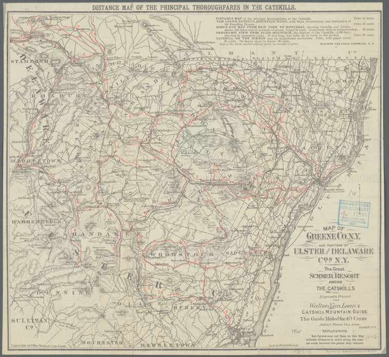 Map of Greene Co., N.Y. and portions of Ulster and Delaware Cos. N.Y: the great summer resort among the Catskills
