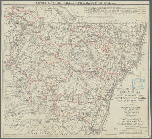 Map of Greene Co., N.Y. and portions of Ulster and Delaware Cos. N.Y: the great summer resort among the Catskills