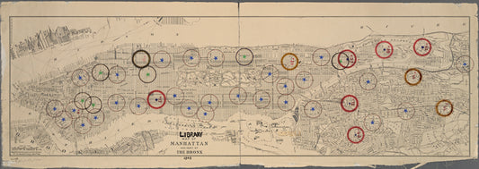 Library map of Manhattan and part of the Bronx
