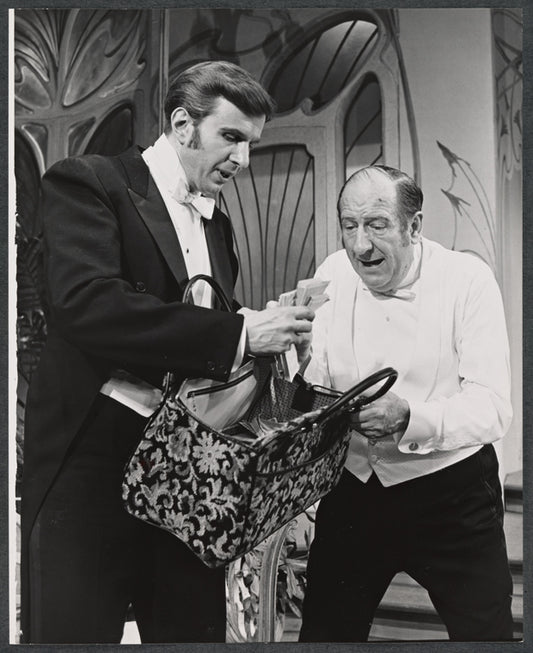 Joe Ponazecki and Paul Ford in the stage production 3 Bags Full