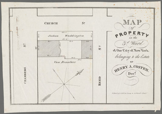 Map of property in the 3d Ward of the city of New-York belonging to the estate of Henry A. Coster, decd.