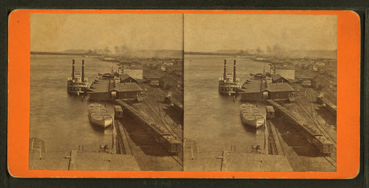 Levee at Winona, showing Winona and St. Peter R.R. depots.