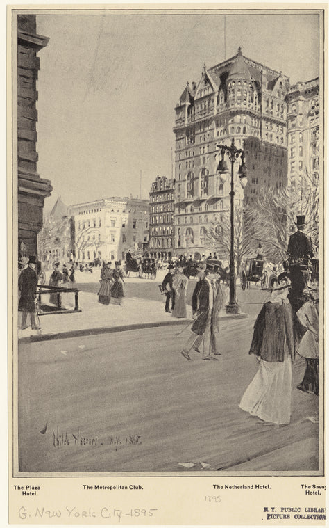 The Plaza Hotel, the Metropolitan Club, the Netherland Hotel, the Savoy Hotel