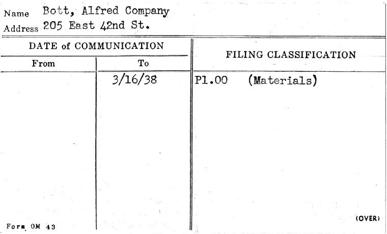 Bott, Alfred Company