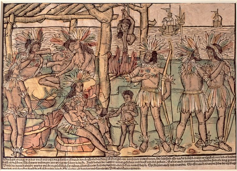 Early German woodcut of a New World scene