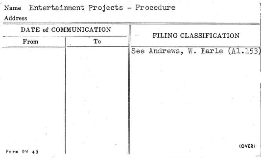 Entertainment Projects - Procedure